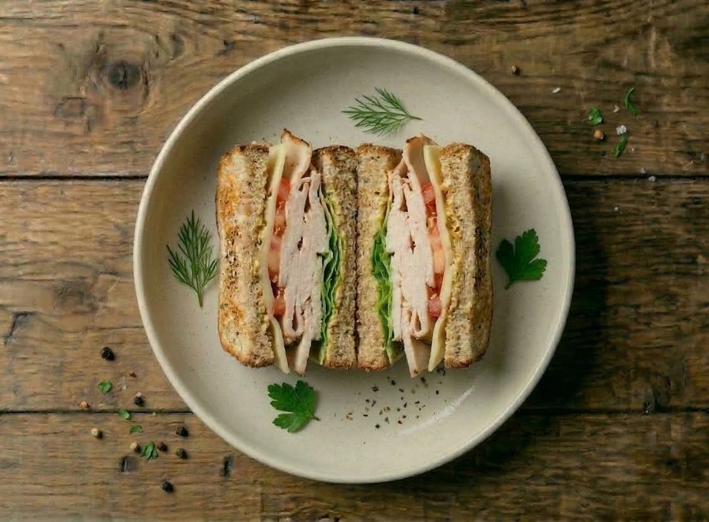 Сэндвич с индейкой и сыром